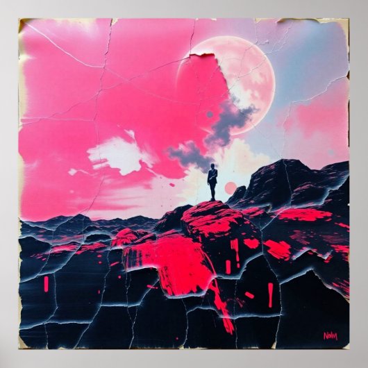 Cosmic Loner: Retro Pink Dream Poster (Voorkant)