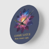 Cosmic Lotus Flower | Galaxy Bloom (NO NUMBERS) Ronde Klok (Hoek)