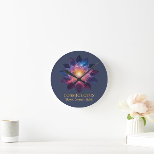 Cosmic Lotus Flower | Galaxy Bloom (NO NUMBERS) Ronde Klok (Huis)
