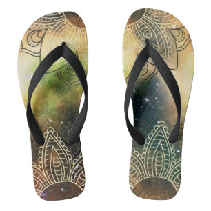 Cosmic Lotus Mandala Boho Teenslippers
