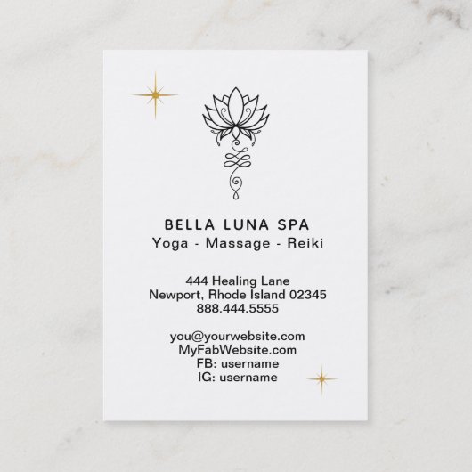 *~* Cosmic Lotus Nirvana Sacred Geometry Business Visitekaartje (Achterkant)