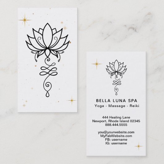 *~* Cosmic Lotus Nirvana - Sacred Geometry Visitekaartje (Voorkant / Achterkant)
