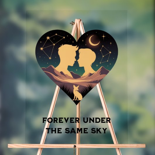 Cosmic Love Story Coeur avec les amants et Fox Art (Neutre)