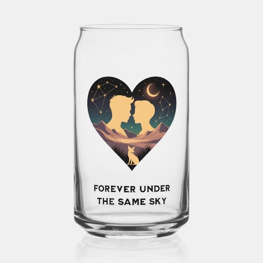 Cosmic Love Story Coeur avec les amants et Fox Art (Verso)