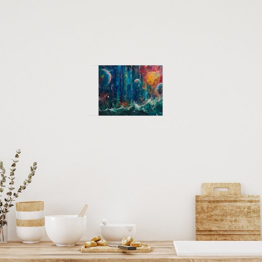 Cosmic Marina over de symfonie van het hemelse Zee Poster (Keuken)