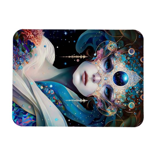 Cosmic Mask Goddess Queen Fantasy Art Magneet (Horizontaal)