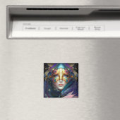 Cosmic Mask Goddess Queen Fantasy Art Magnet Magneet (Insitu (Vaatwasser))