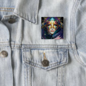 Cosmic Maskess Queen Fantasy Art Button (In situ)