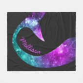 Cosmic Mermaid Custom Name Roze Fleece Deken (Voorkant (Horizontaal))