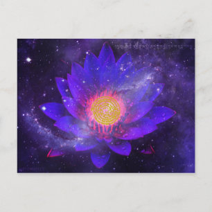 Cosmic Midnight Water Lily Briefkaart