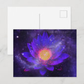 Cosmic Midnight Water Lily Briefkaart (Voorkant / Achterkant)