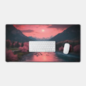 Cosmic Moon Desk Mat Celestial Desk Setup (Keyboard & Muis)