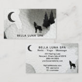 *~* Cosmic Moon Howling Wolf Lunar Pine Trees Visitekaartje (Voorkant / Achterkant)