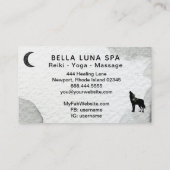 *~* Cosmic Moon Howling Wolf Lunar Pine Trees Visitekaartje (Achterkant)