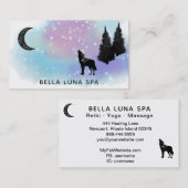 *~* Cosmic Moon Howling Wolf Rainbow Pine Trees Visitekaartje (Voorkant / Achterkant)