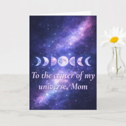 Cosmic Moon Phases Mother’s Day Card Kaart
