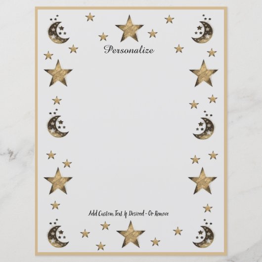 Cosmic Moon & Stars Black & Gold Personalize (Voorkant)
