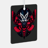 Cosmic Moth - Kunst Folklore Mothman Metalen Ornament (Voorkant Rechts)