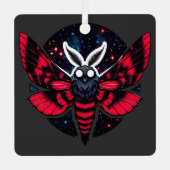 Cosmic Moth - Kunst Folklore Mothman Metalen Ornament (Voorkant)