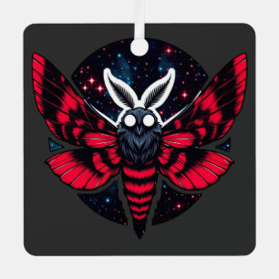 Cosmic Moth - Kunst Folklore Mothman Metalen Ornament