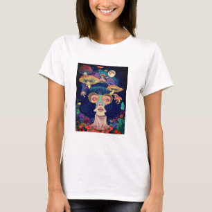 Cosmic Mushroom Dream Dames T-Shirt