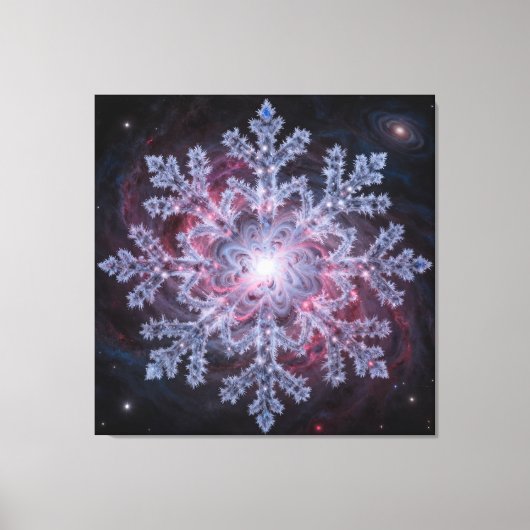 Cosmic Nebula Snowflake Canvas Afdruk (Voorkant)