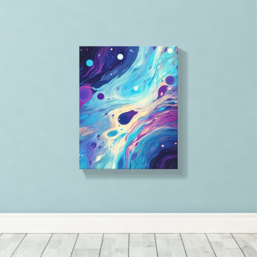   Cosmic Nebula Vortex Canvas Afdruk (Insitu (Houten vloer))