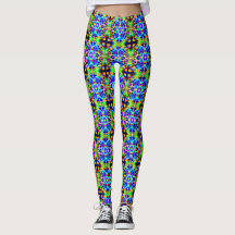 Cosmic Neon Fractal Light Portal-Leggings