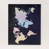 Cosmic Night Galaxy & Holographic Pastel Wereldkaa Legpuzzel (Verticaal)