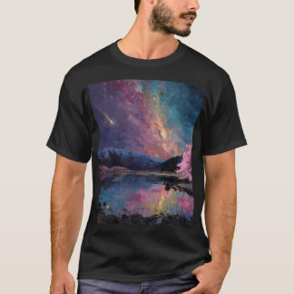 Cosmic Night Sky Landscape T-shirt
