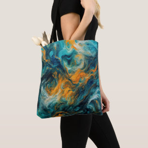Cosmic Ocean Square – kleurrijk Abstract Draagtas