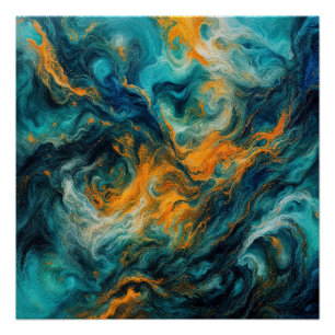 Cosmic Ocean Square – kleurrijk Abstract Perfect Poster