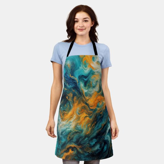 Cosmic Ocean Square – kleurrijk Abstract Schort (Gedragen)
