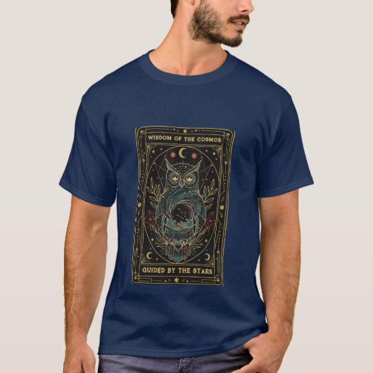 Cosmic Oracle Owl • Mystical Celestial T-shirt (Voorkant)