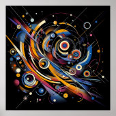 Cosmic Orbit Geometry - Abstracte cirkel en lijnku Poster (Voorkant)