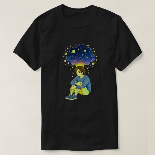 Cosmic Overthinking • Spiritual Mind Overflow T-shirt (Design voorkant)
