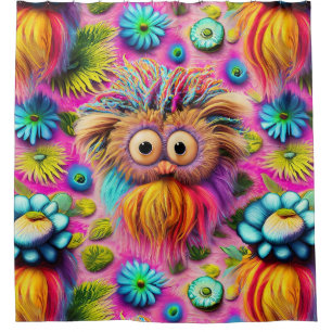 Cosmic Owl Trippy Hippie Psychedelic Origineel Douchegordijn
