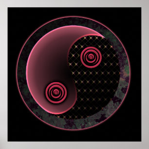 Cosmic Paars Yin Yang Poster