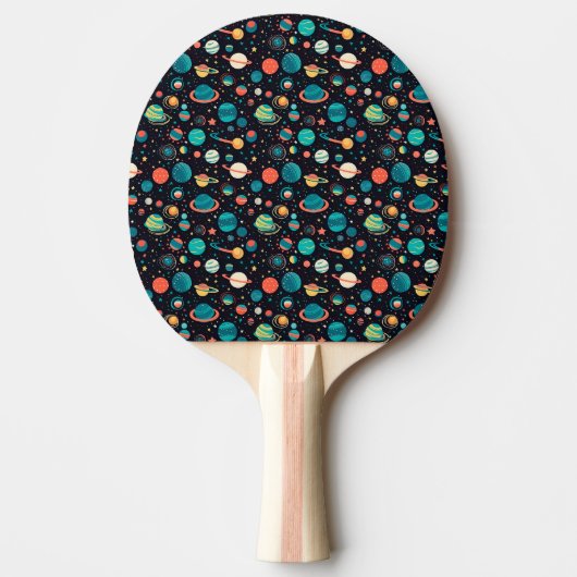 Cosmic Pattern Planets and Stars Tafeltennisbatje (Voorkant)