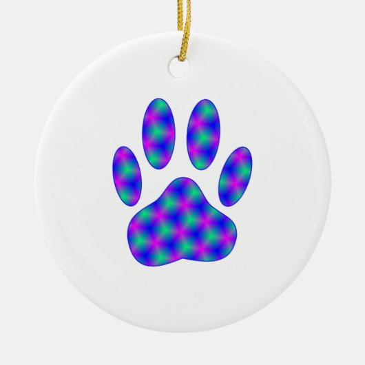 Cosmic Paw-afdrukken Keramisch Ornament (Voorkant)