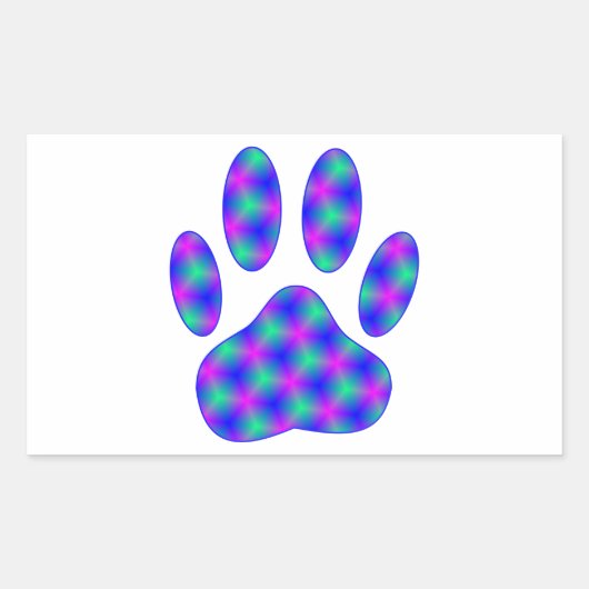 Cosmic Paw-afdrukken Rechthoekige Sticker (Voorkant)