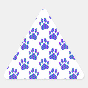 Cosmic Paw Print Pattern Driehoek Sticker