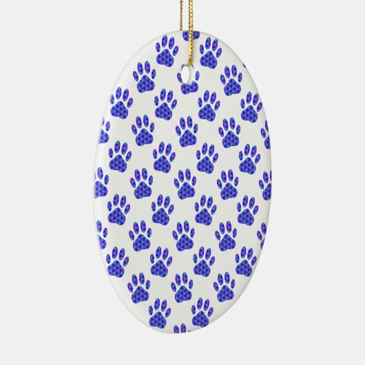 Cosmic Paw Print Pattern Keramisch Ornament (Rechts)