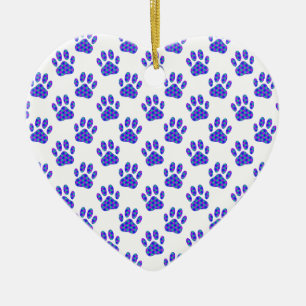Cosmic Paw Print Pattern Keramisch Ornament