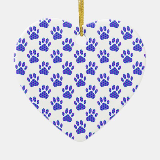 Cosmic Paw Print Pattern Keramisch Ornament (Voorkant)