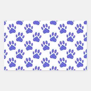 Cosmic Paw Print Pattern Rechthoekige Sticker
