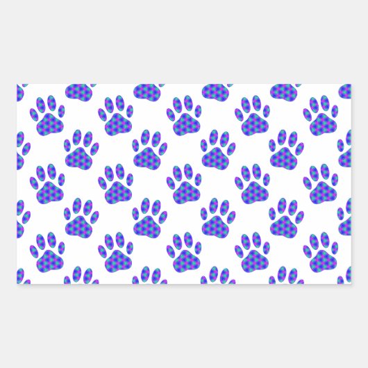 Cosmic Paw Print Pattern Rechthoekige Sticker (Voorkant)