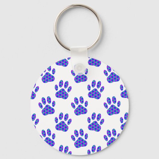 Cosmic Paw Print Pattern Sleutelhanger (Voorkant)