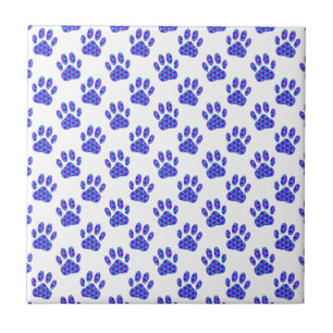 Cosmic Paw Print Pattern Tegeltje