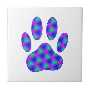 Cosmic Paw Print Pattern Tegeltje